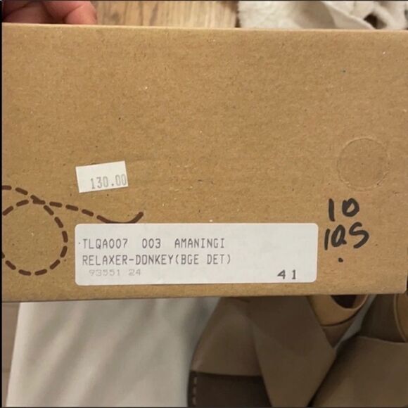 TSONGA DARK BEIGE CRISS CROSS FRONT LEATHE… - Picture 7 of 8